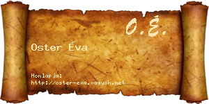 Oster Éva névjegykártya